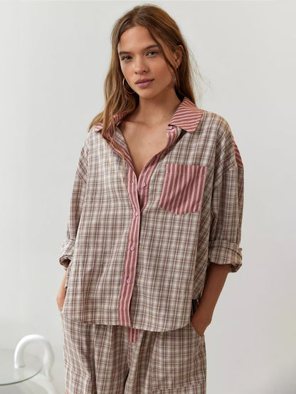 Damen Pyjama-Set Bequem Elegant Nachtbekleidung