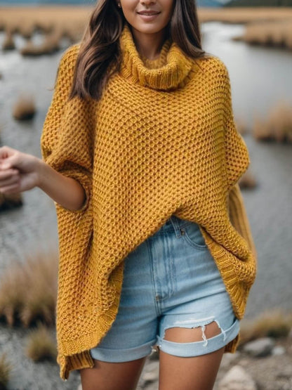 Damen Turtleneck Pullover Dolmanärmel - Norvielle