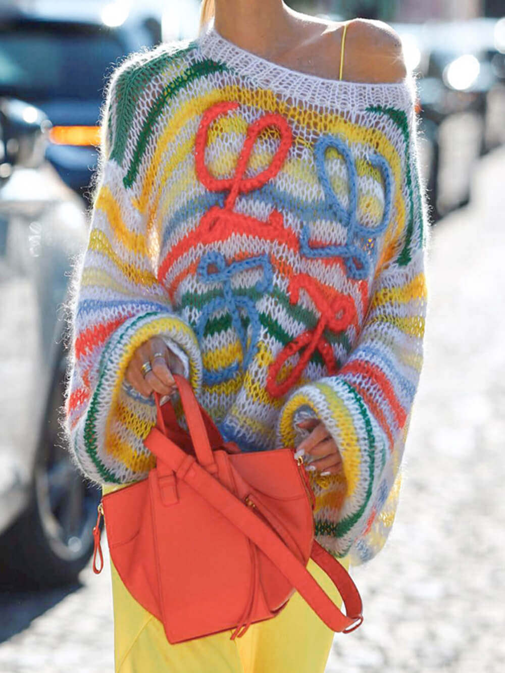 Regenbogen Kontrast Streifenpullover - Norvielle
