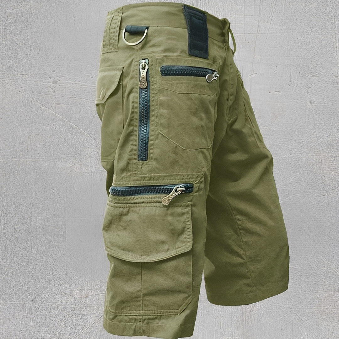 Herren Kurze Cargo Hose Sommer Baumwolle Beige
