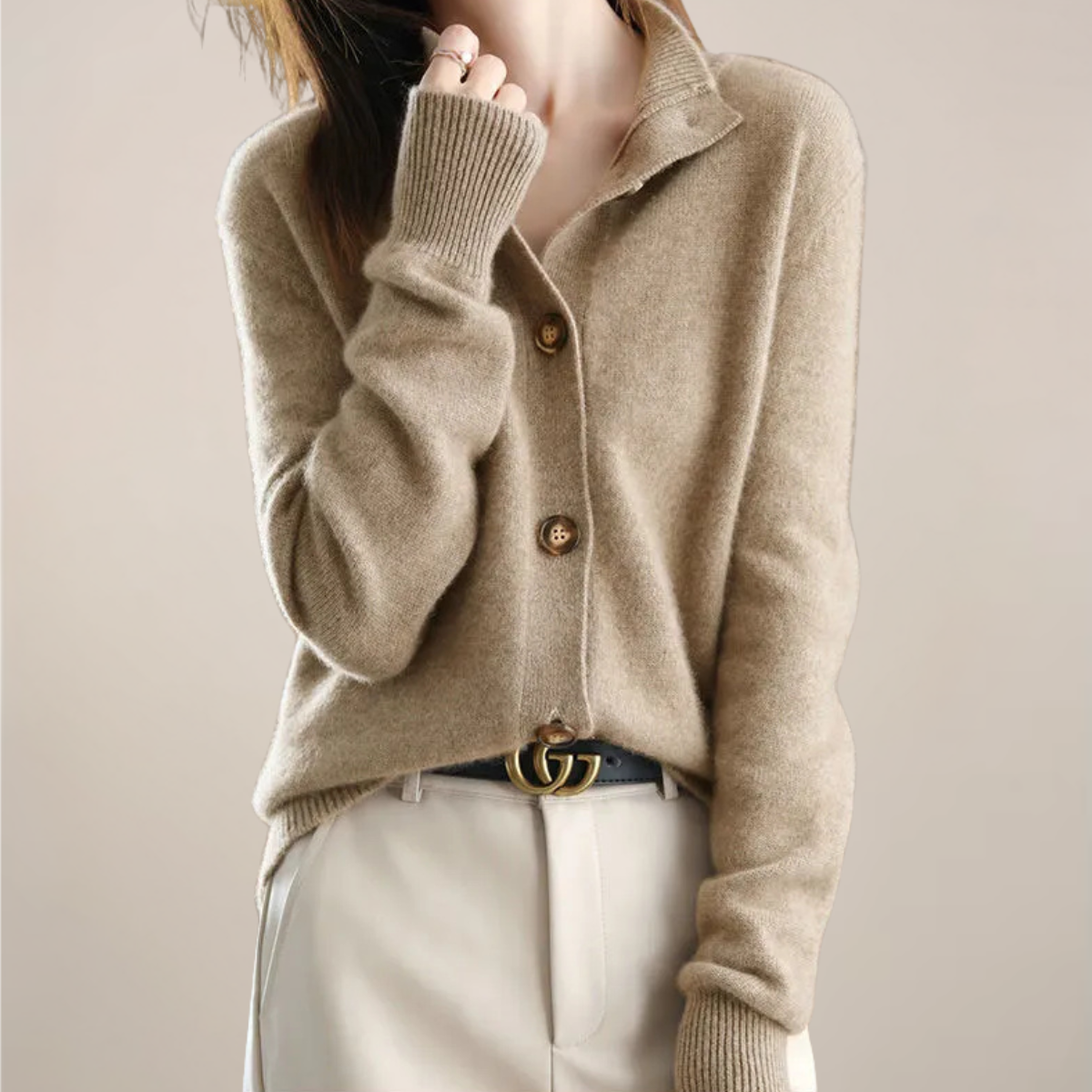 Damen Cardigan Mit Kragen Und Knöpfen Frühling - Norvielle