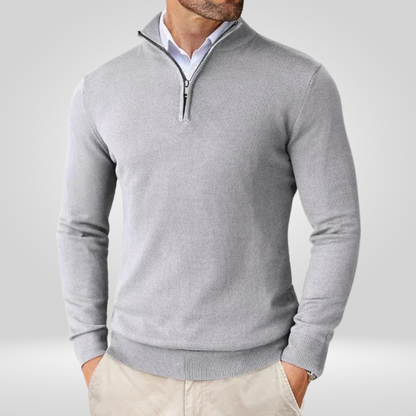 Herren Pullover Reißverschlusskragen SlimFit