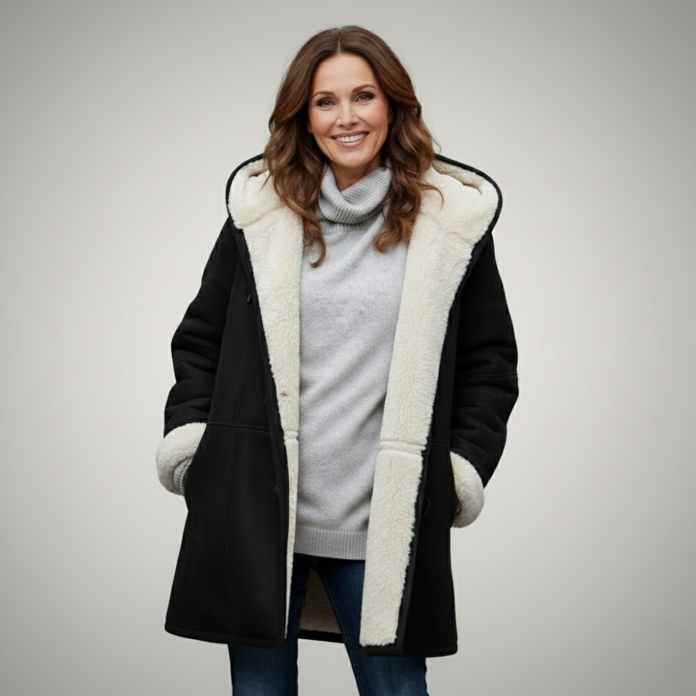 Damen Wintermantel Fleece-Futter Warm
