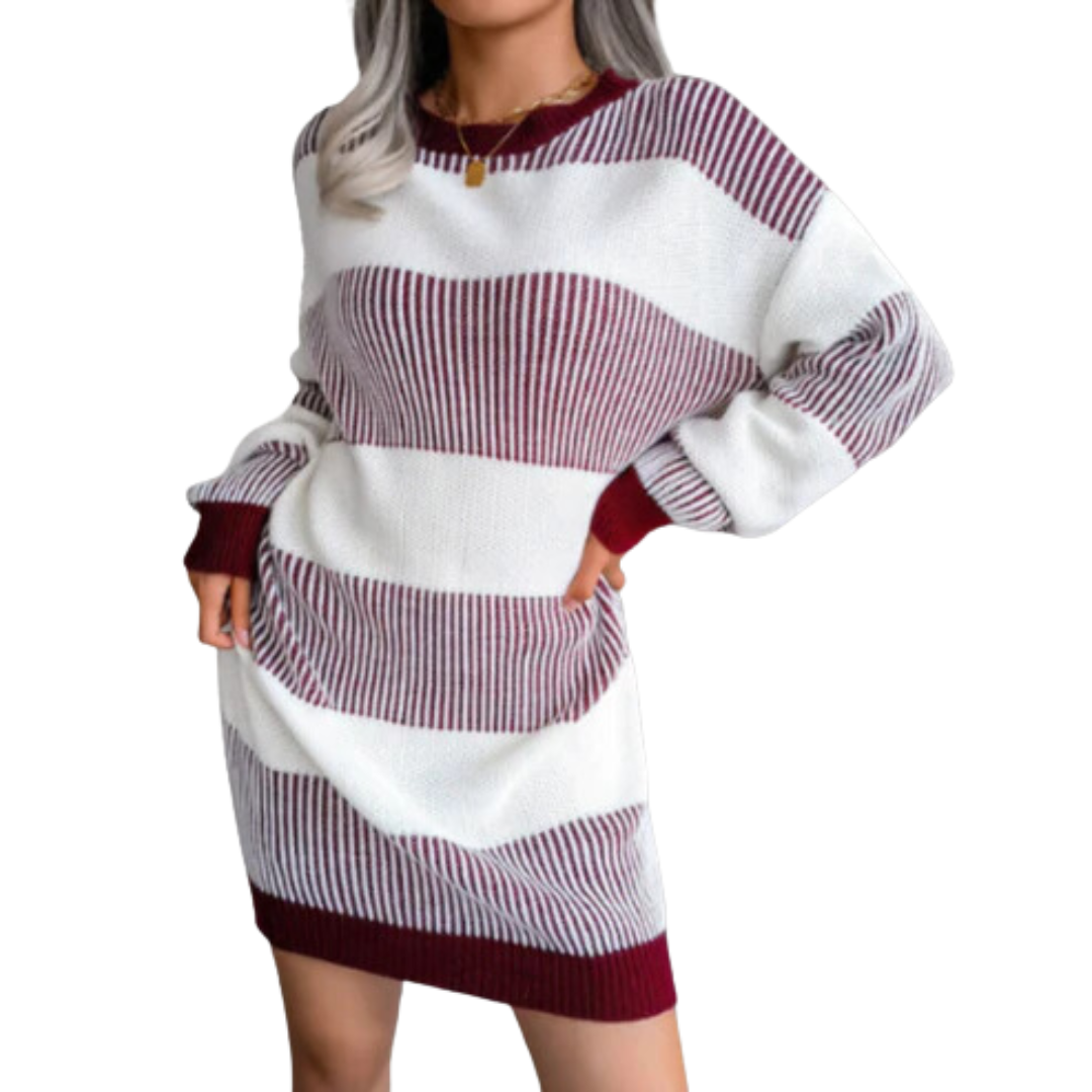Norvielle Damen Strickkleid Gestreift - Norvielle