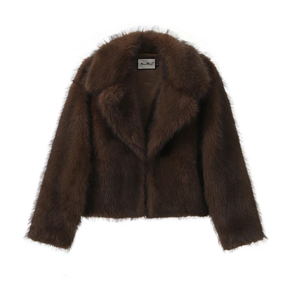 Norvielle Damen Fellkurzjacke Warm Winter