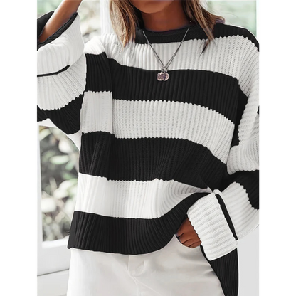 Norvielle Damen Oversize Pullover Gestreift