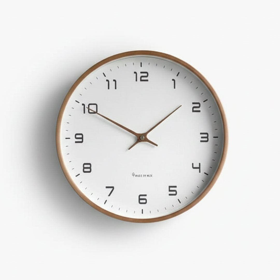 Holz Wanduhr Minimalistisch Lautlos - Norvielle