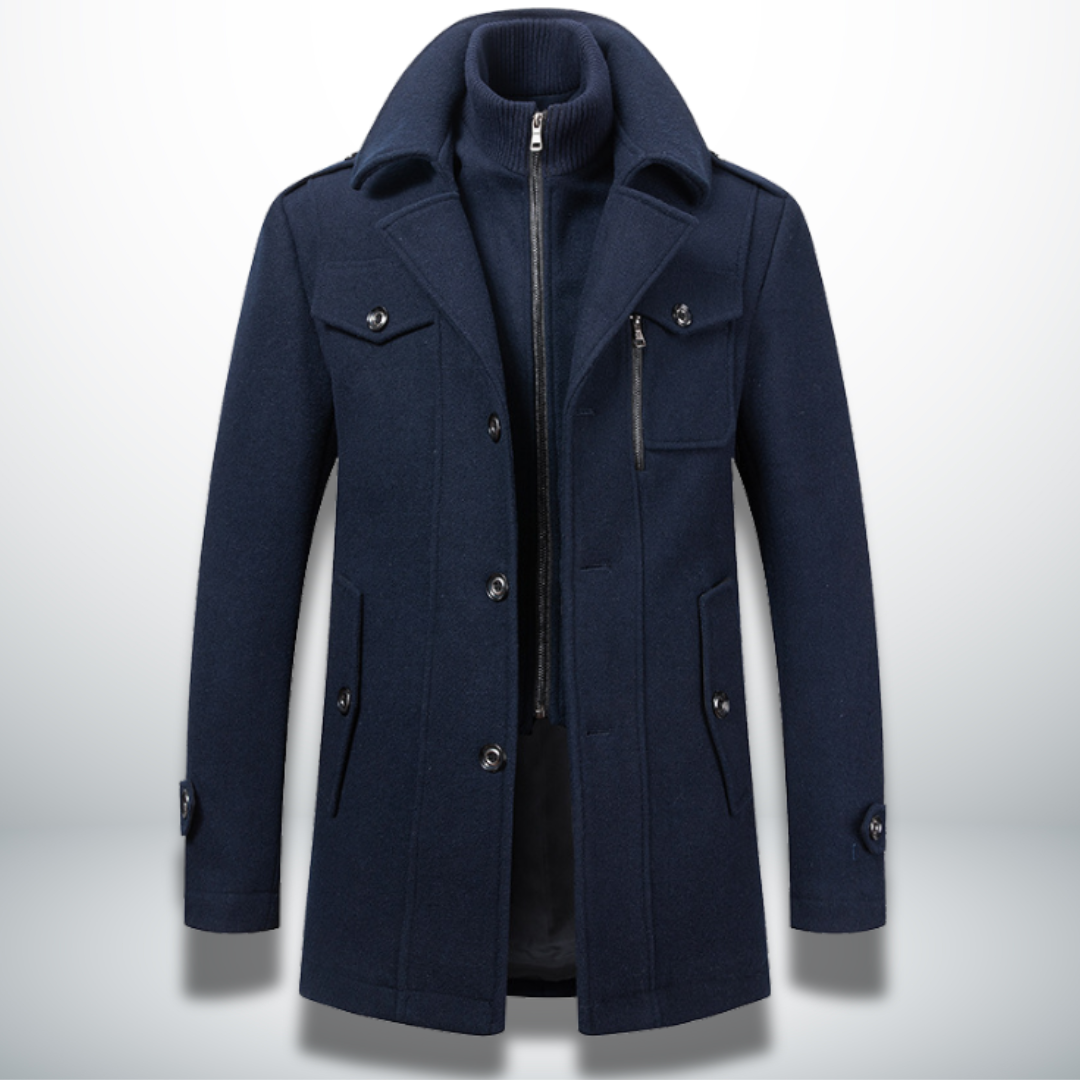 Männer Mantel Warm Elegantes Design Schwarz - Norvielle