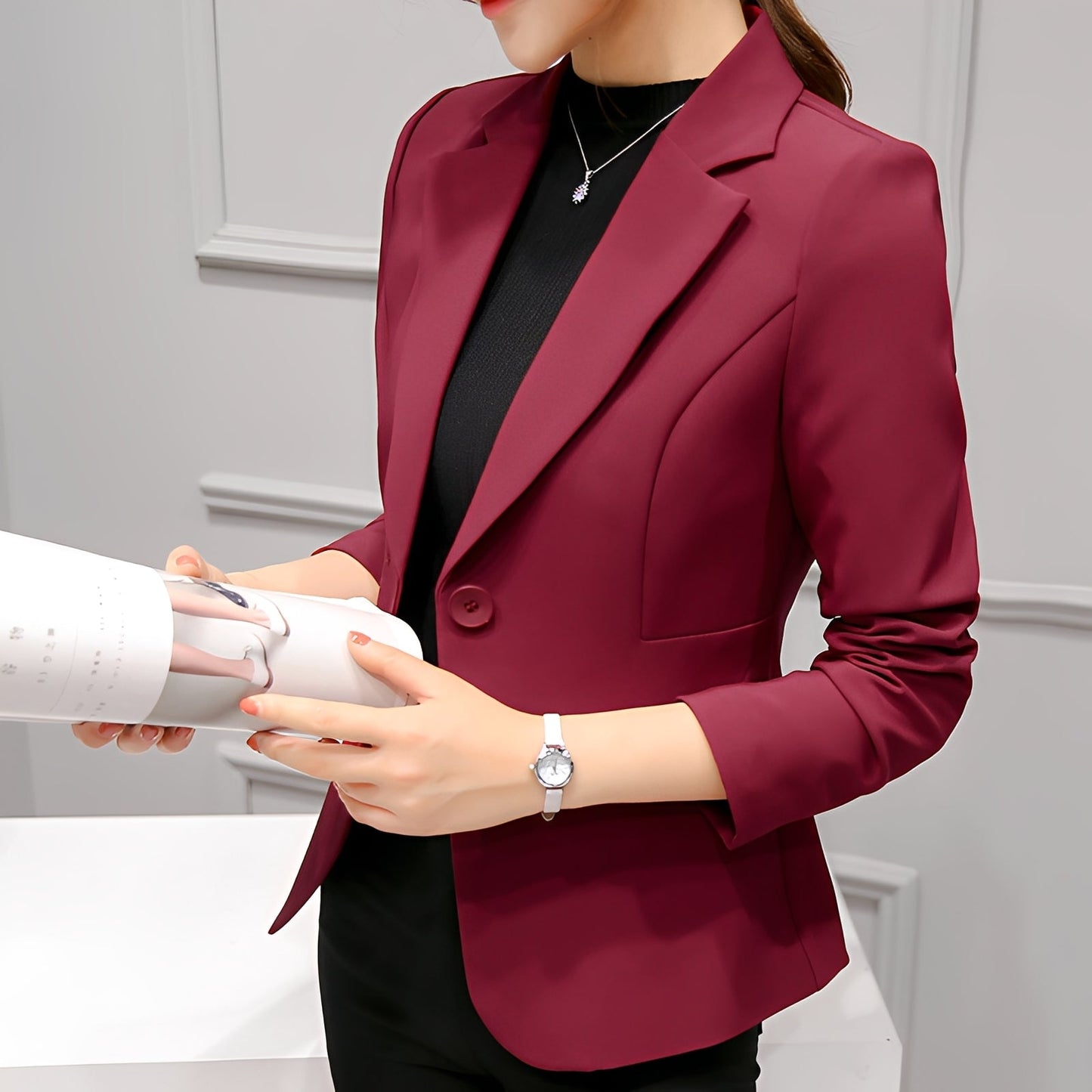 Lindy Damen Blazer Ein-Knopf-Modell
