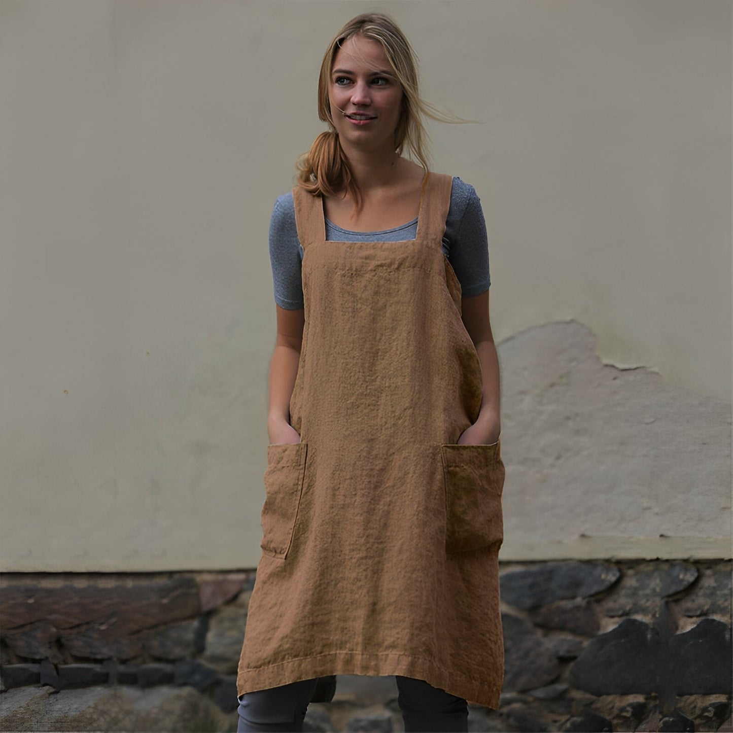 Damen Schürzenkleid mit Taschen