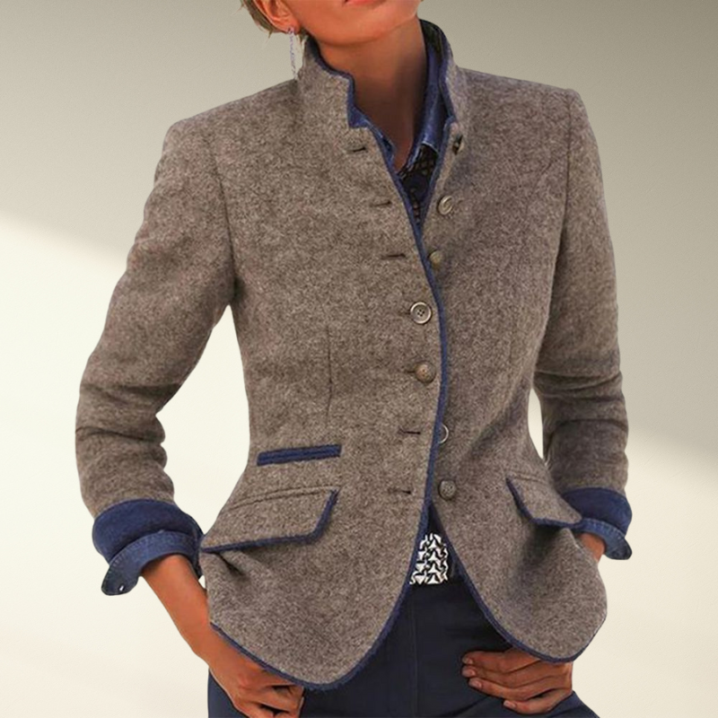 Norvielle Damen Blazer Tailliert Schwarz - Norvielle
