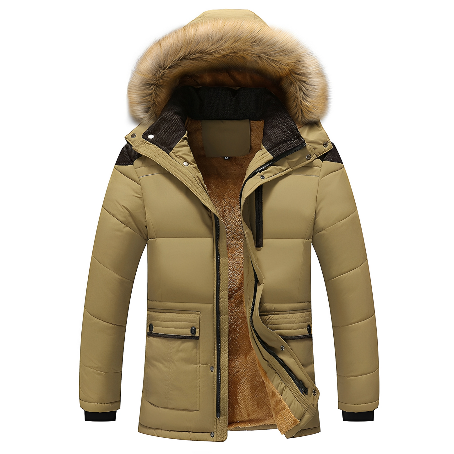 Herrenjacke Abnehmbare Kapuze Zeitgemäß Schwarz - Norvielle