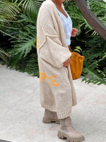 Damen Große Größe Herzmuster Strickcardigan