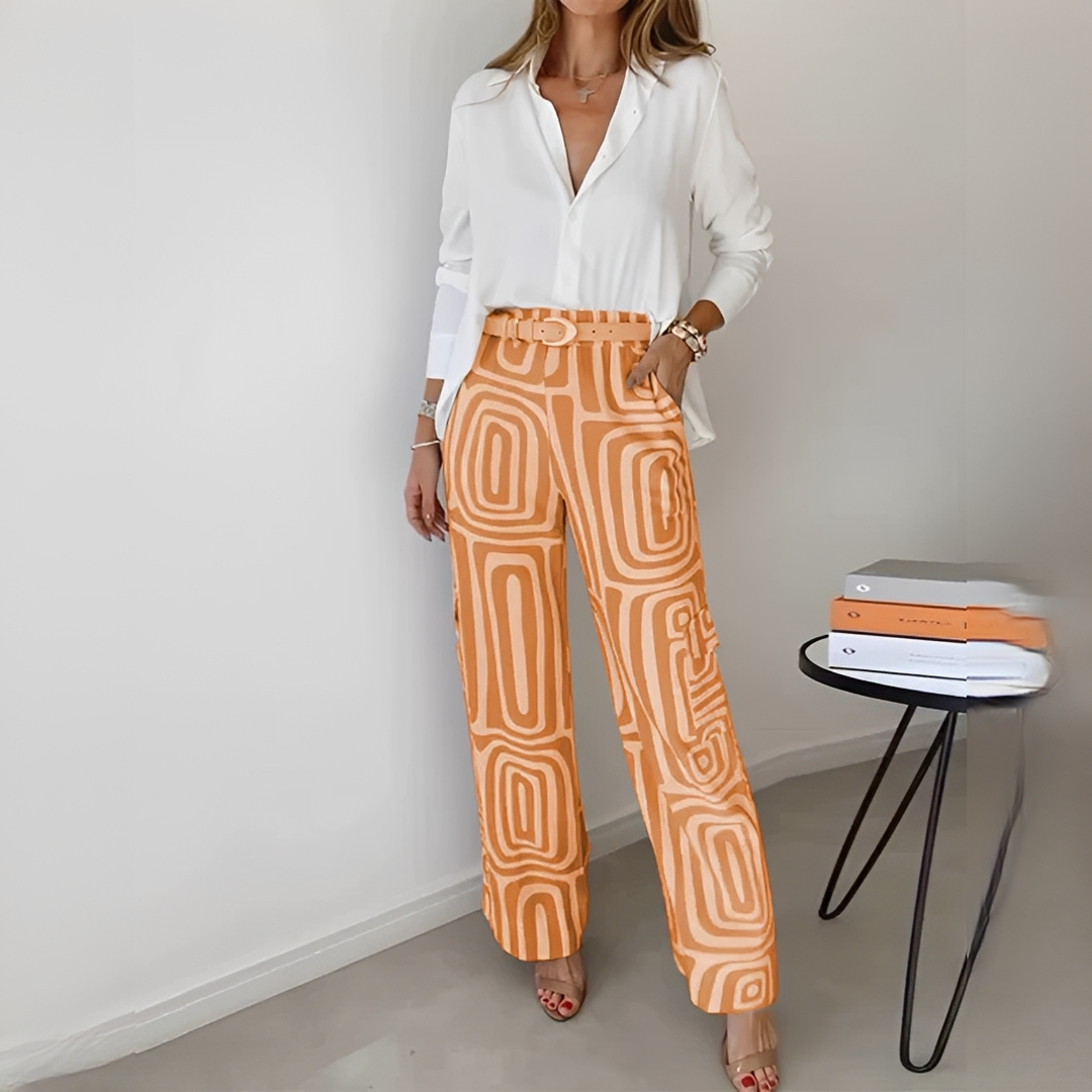 Damen Sommer-Set Elegantes Kleidungsset aus Baumwolle oder Leinen