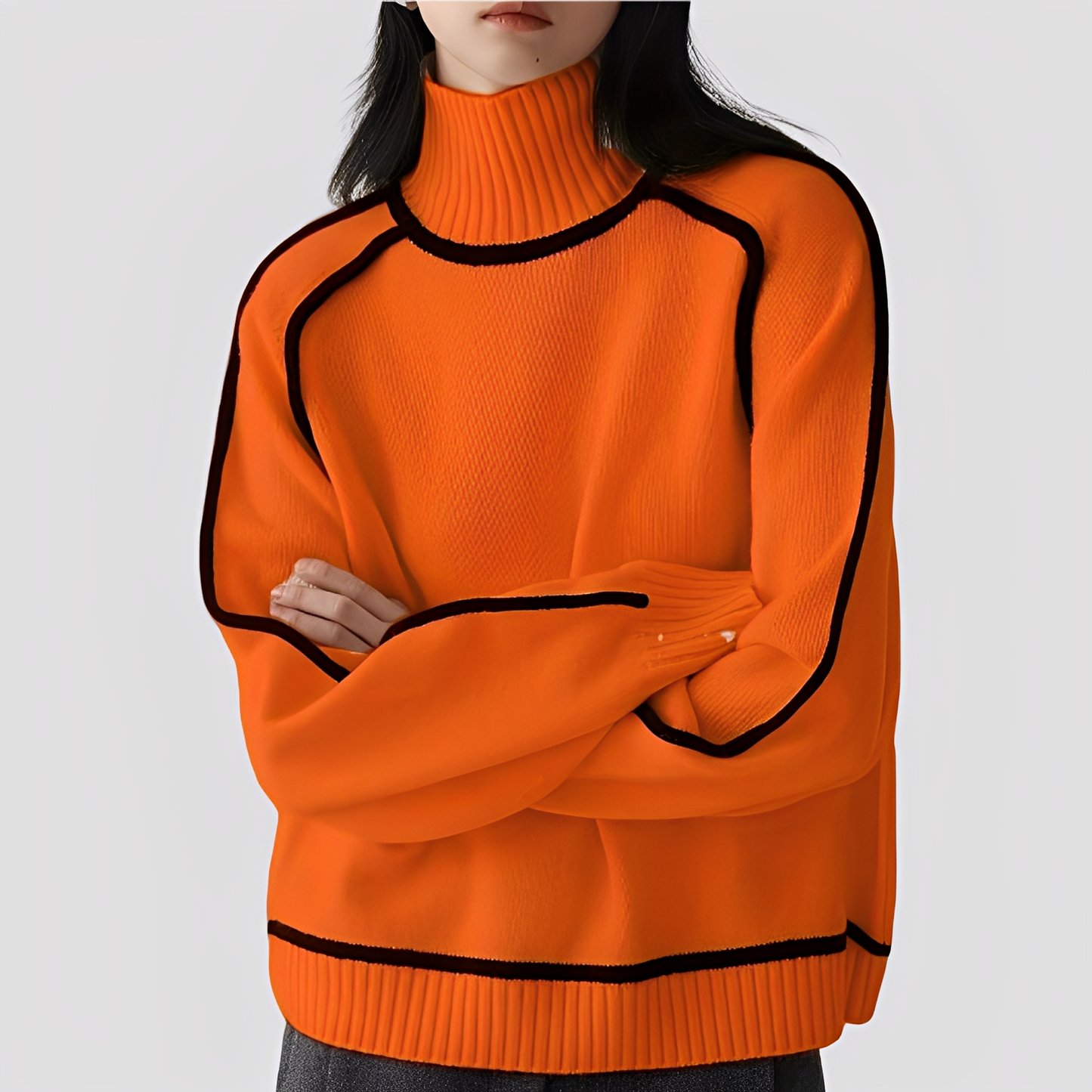 Damen Rollkragenpullover Entspannter Look