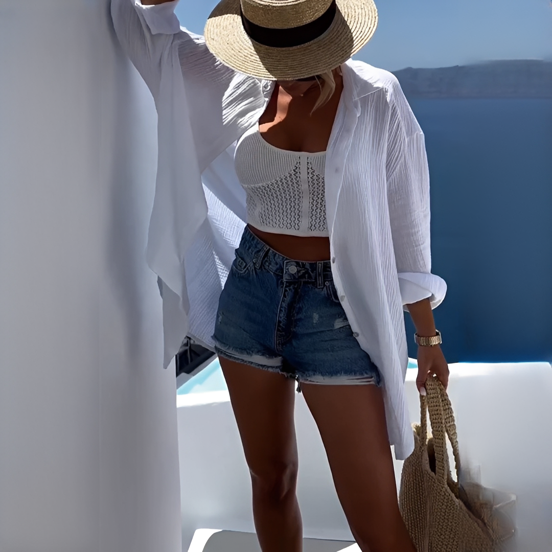 Dilaria Damen Sommerbluse Leicht Modern - Norvielle