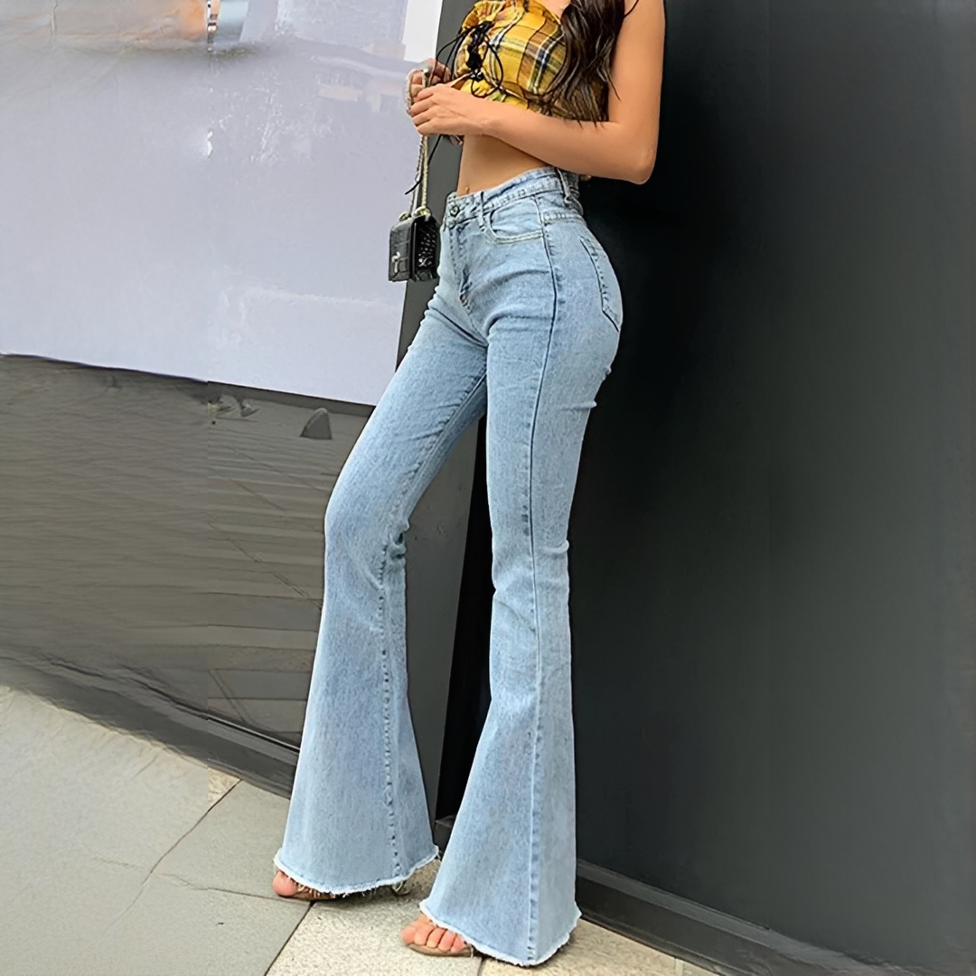 Damen Hochtaille Jeans