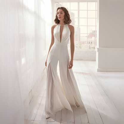 Damen Overall V-Ausschnitt Stilvoll - Norvielle