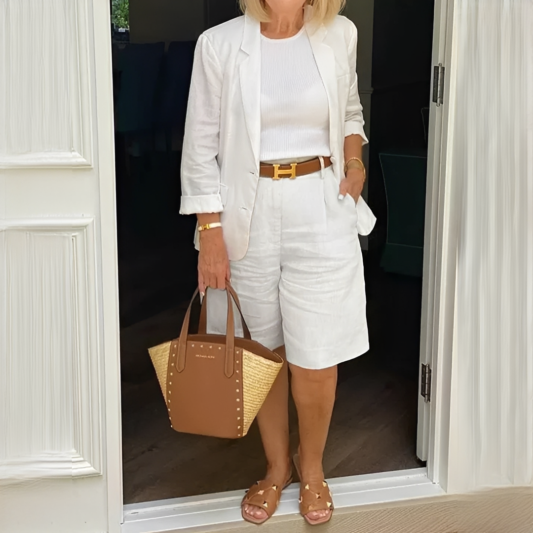 Damen Sommer-Outfit Kurzarm Oberteil und Rock Set - Norvielle