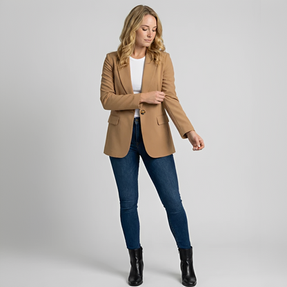 Damen Blazer Stoff Schwarz Elegannt - Norvielle