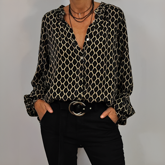 Elsa Damenbluse Elegantes Design Blau - Norvielle