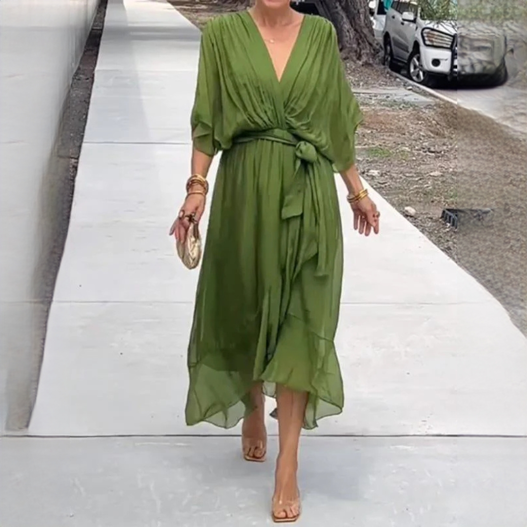 Demara Damen V-Kleid Stilvoll