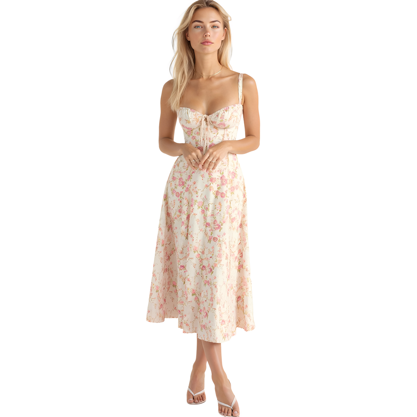 Damen Korsett Midikleid Elegantes Design