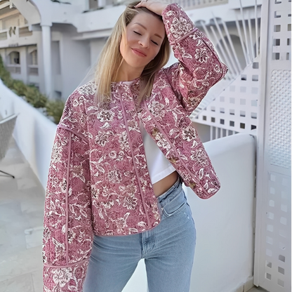 Jelica Damen Blumenjacke Warm Bequem