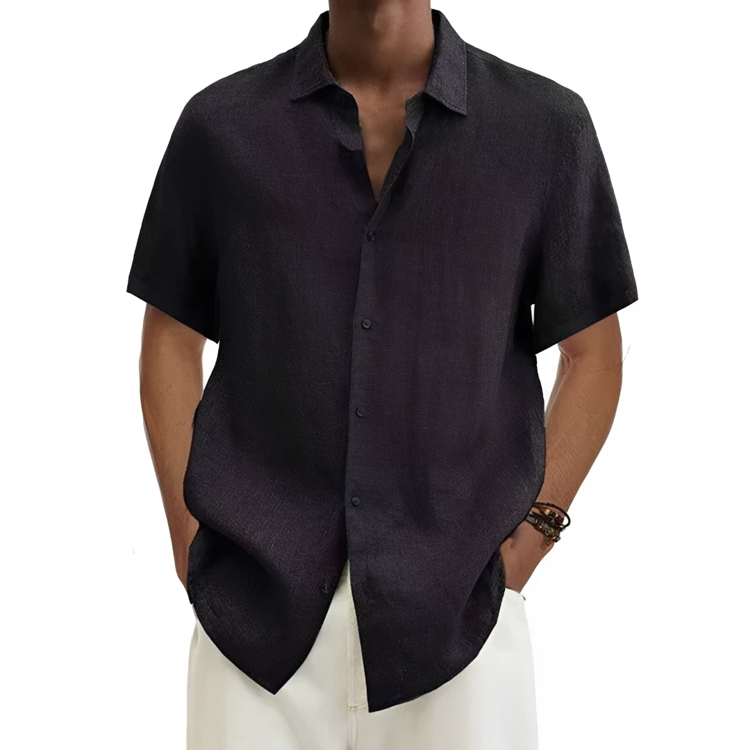 Herren Sommerhemd Leichtes Baumwollhemd Beige