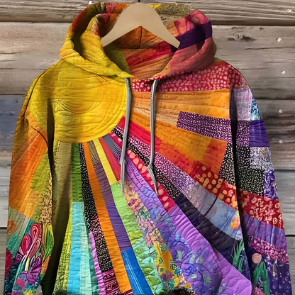 Anjannete Damen Bunter Kapuzenpullover