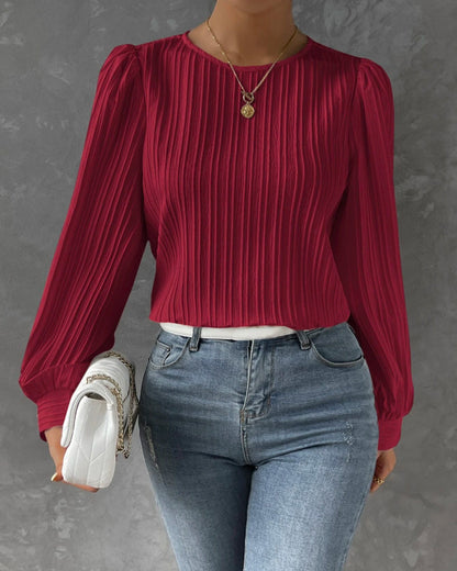 Norvielle Damen Elegantes Rundhals-Shirt