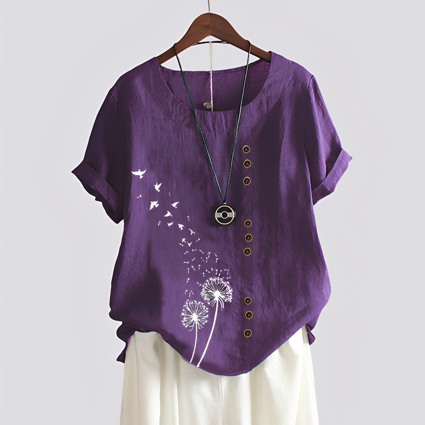Damen Kurzarm-Shirt Bequem Baumwolle Weiß