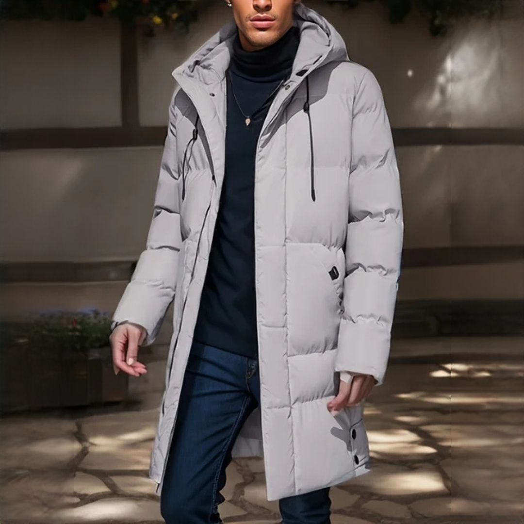 Herren Wintermantel mit Kapuze Schwarz - Norvielle