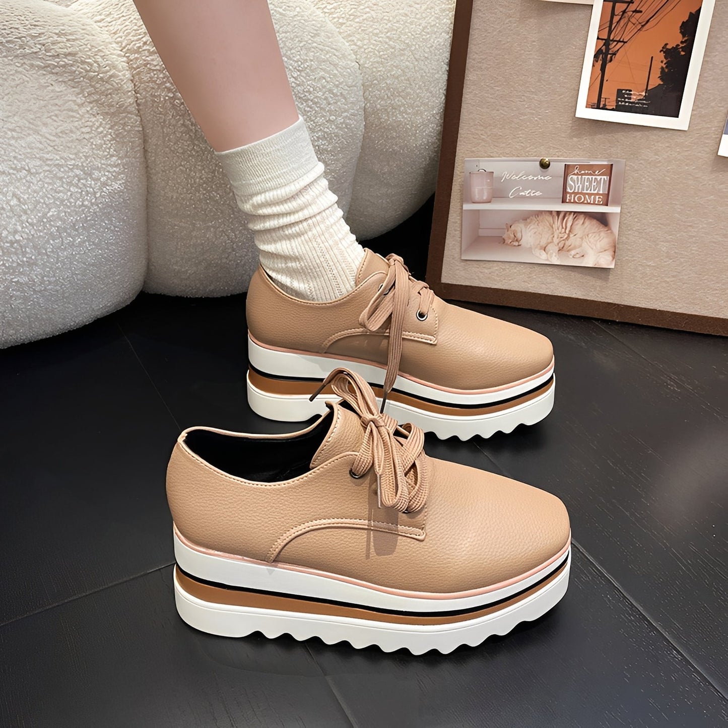 Damen Plateauschuhe Modisch Höheres Absatzsystem