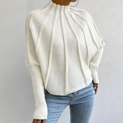 Norvielle Damen Kaschmir Strickpullover Fledermausärmel