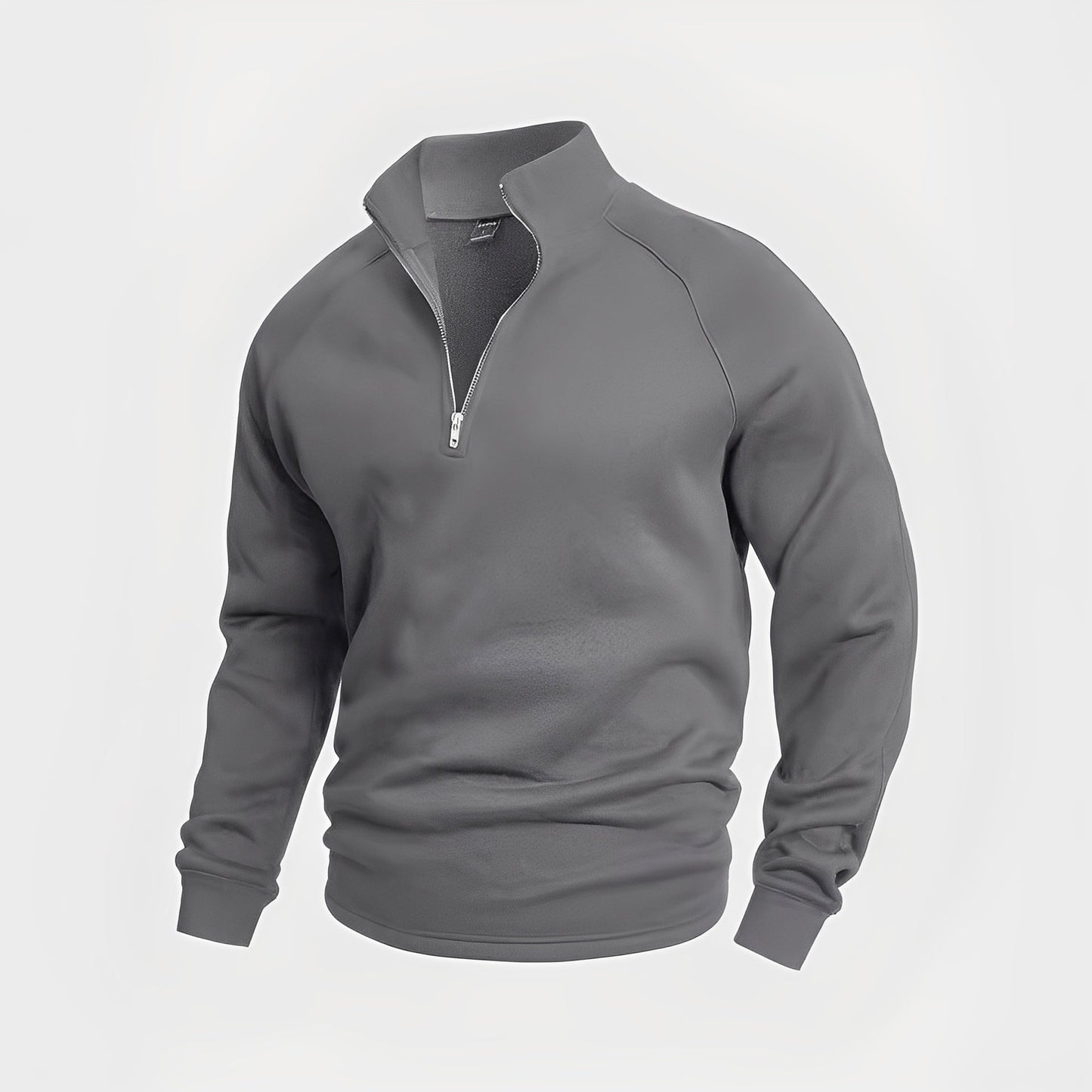 Herren Fleecepullover Reißverschluss Bequem Grau - Norvielle