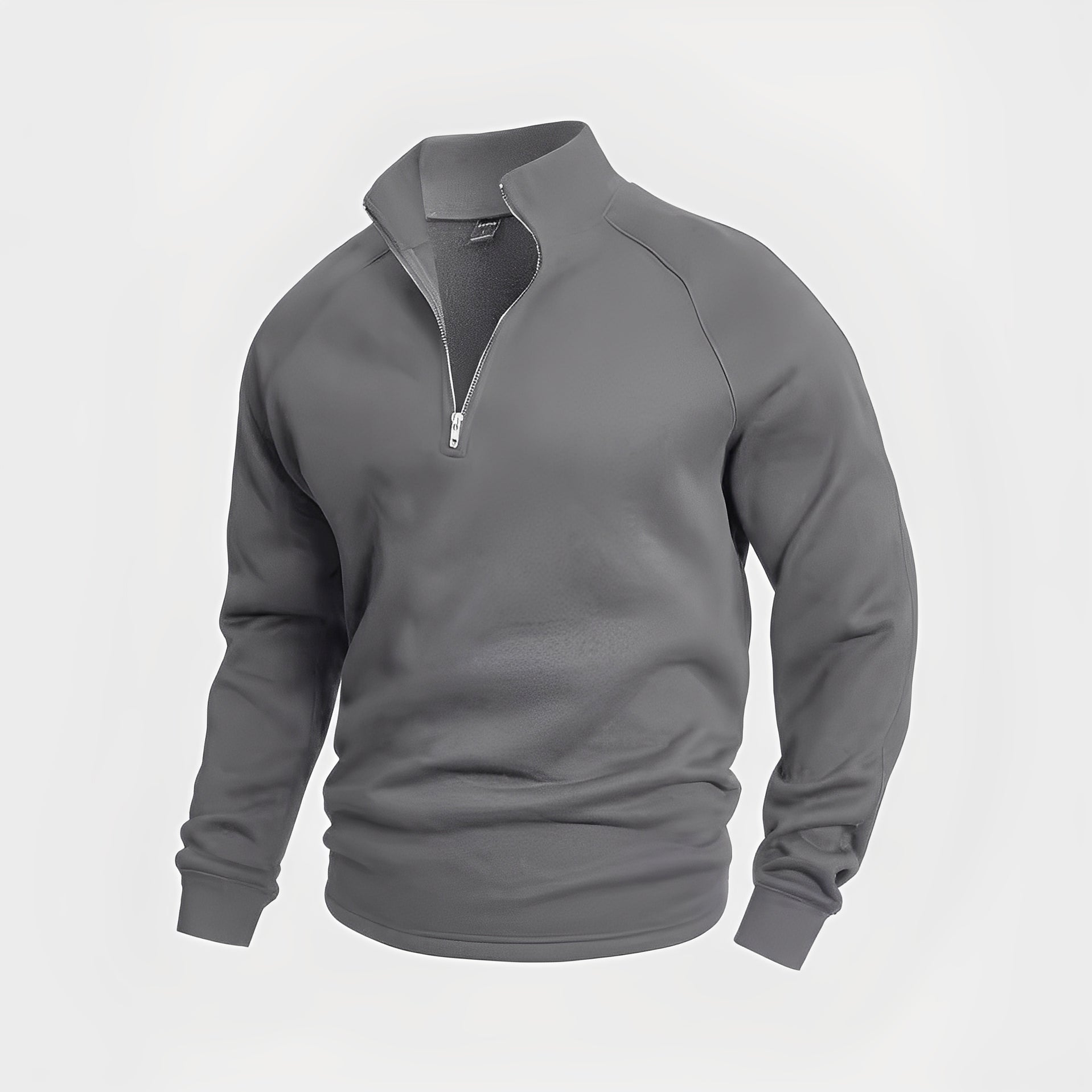 Herren Fleecepullover Reißverschluss Bequem Grau - Norvielle