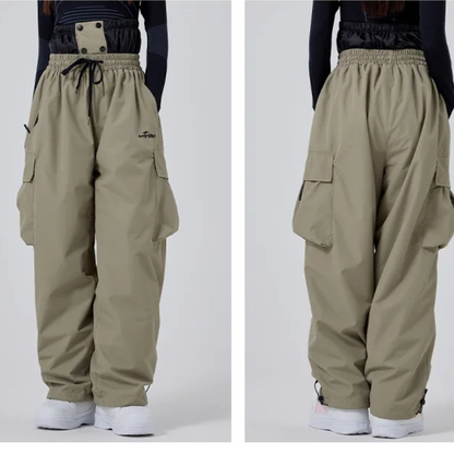 Norvielle Damen Baggy Skihose Wasserdicht Schwarz - Norvielle