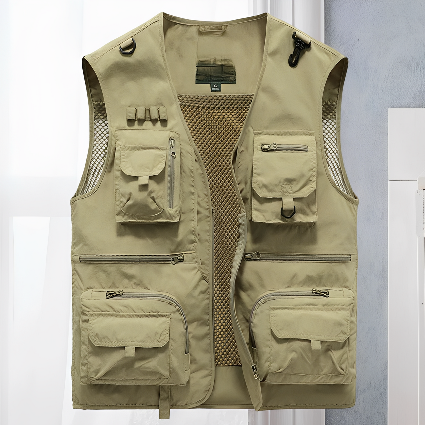 Herren Sommerweste Vieltaschen Weste Beige - Norvielle