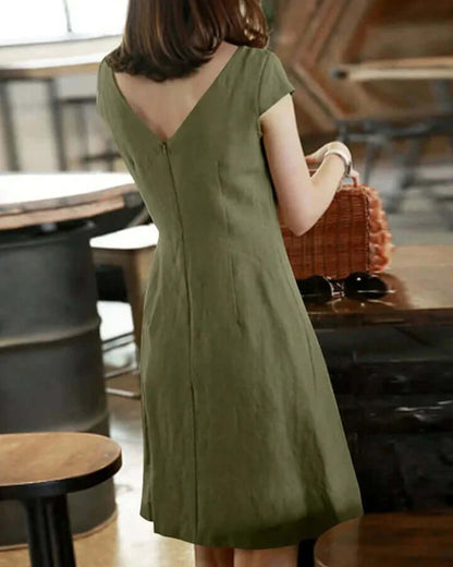 Norvielle Damen Sommerkleid Zarte Ärmel