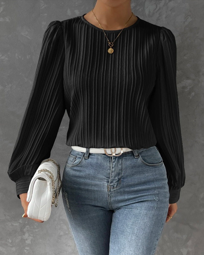 Norvielle Damen Elegantes Rundhals-Shirt
