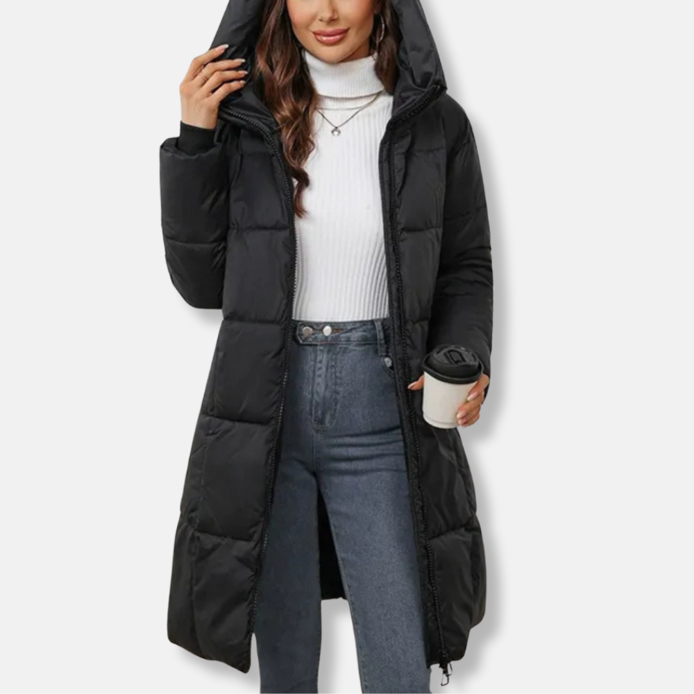 Norvielle Damen Daunenmantel Winterjacke Gefüttert Mit Kapuze - Norvielle