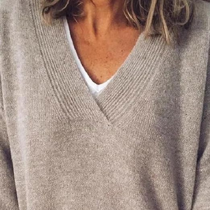 Damen Strickpullover V-Ausschnitt