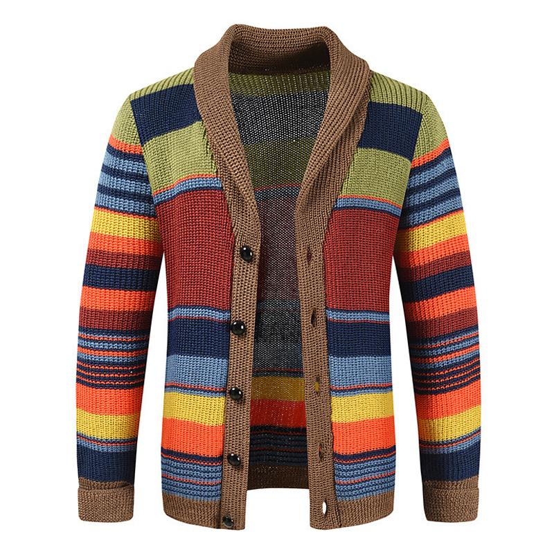Herren Strickcardigan Retrobaumwolle Grau