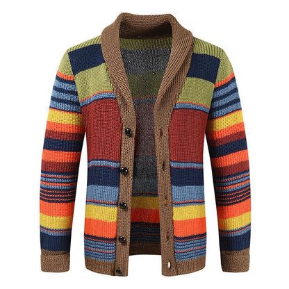 Herren Strickcardigan Retrobaumwolle Grau