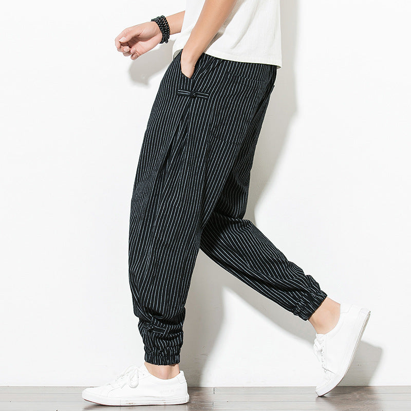 Herren Jogginghose Gestreift Baumwolle