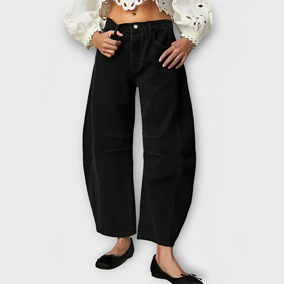 Vernadette Damen Jeans Bequem Breit