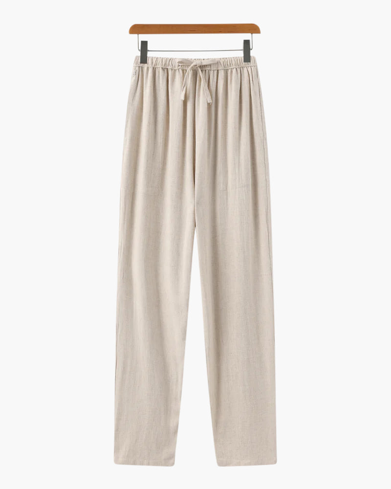 Herren Leinenhose Slim Fit Leicht Beige - Norvielle