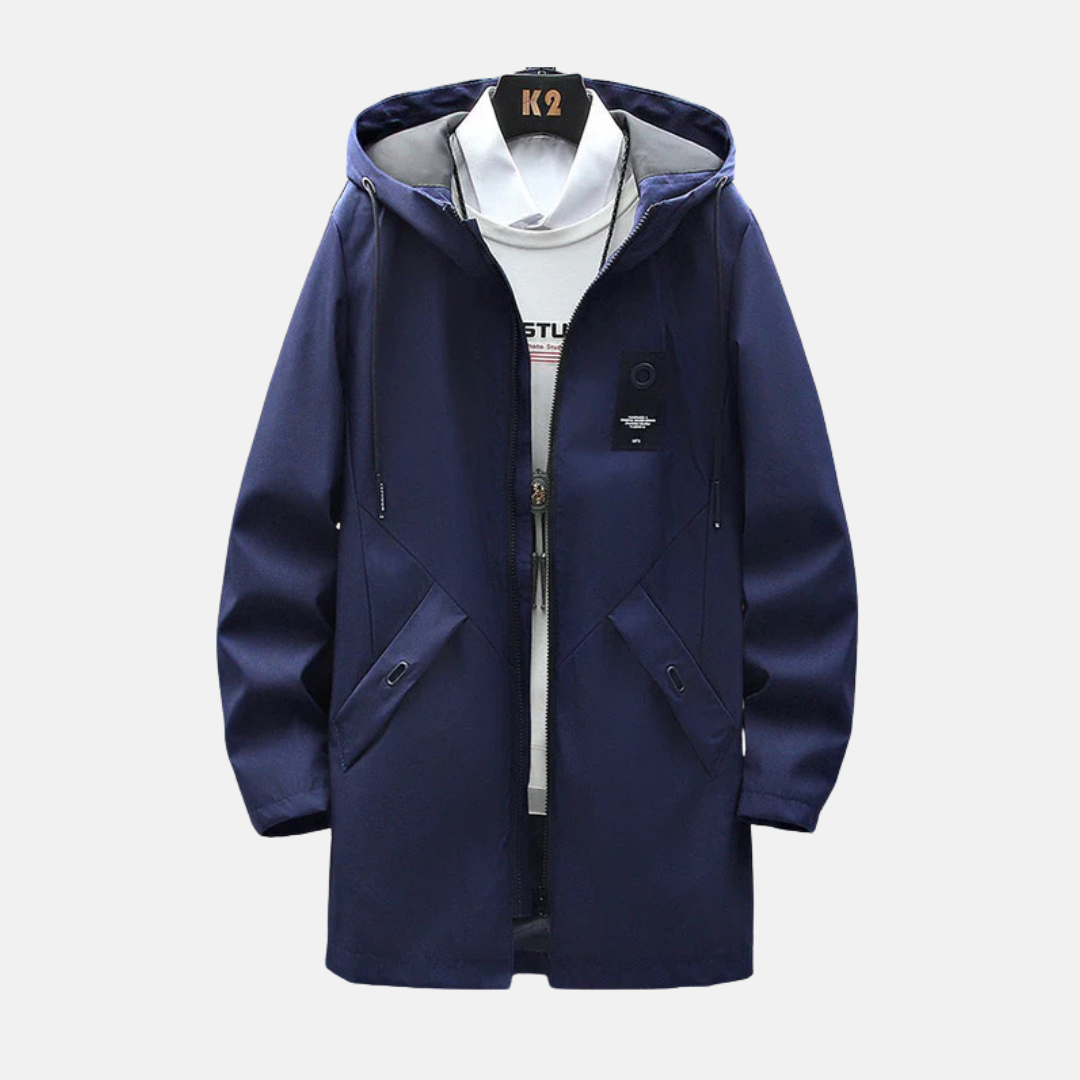 Kapuzenjacke Damen Mittellang Fleece Winddicht