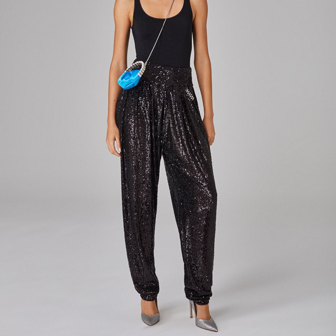 Damen Jogginghose Glitzer Stretch - Norvielle